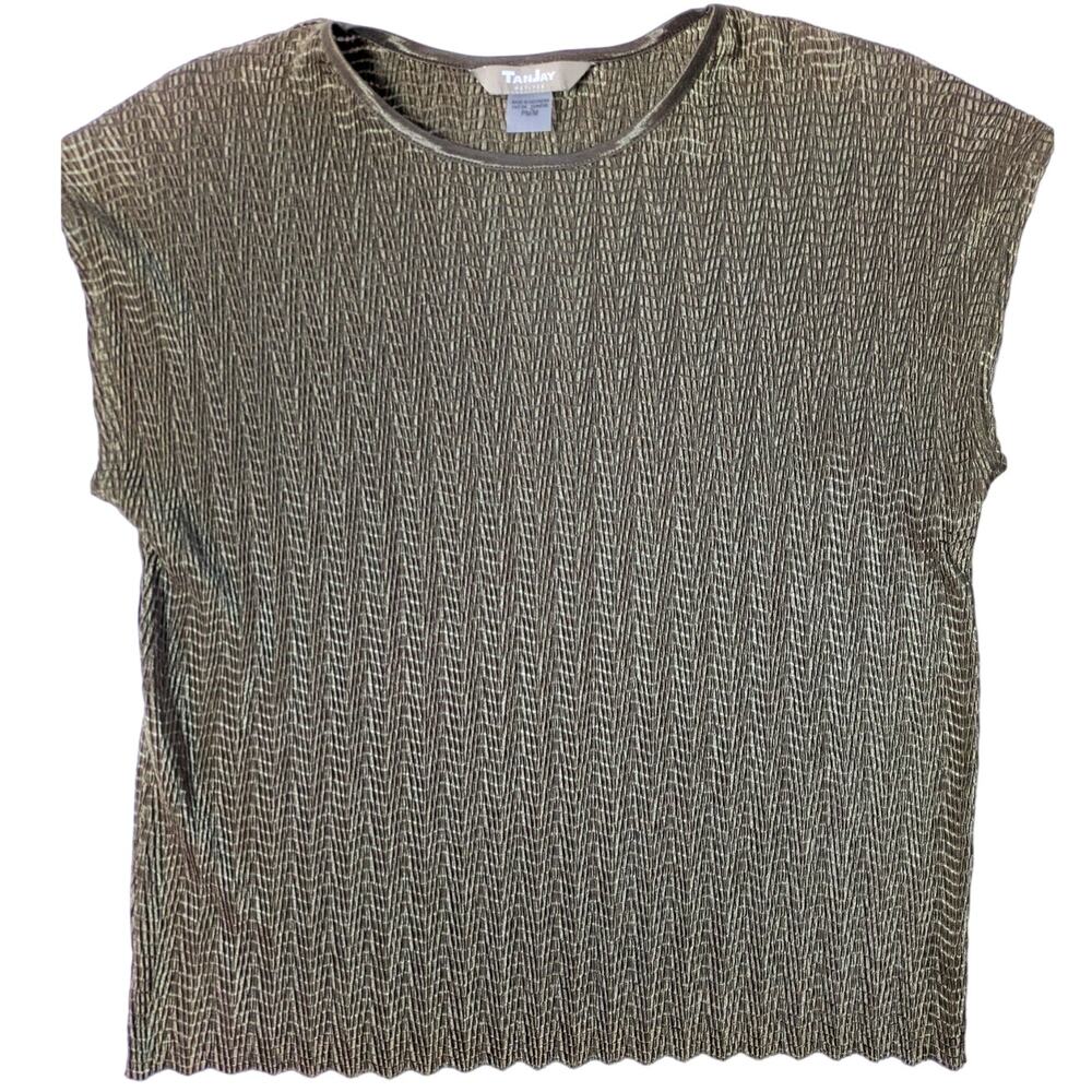 Metallic Pleated Top